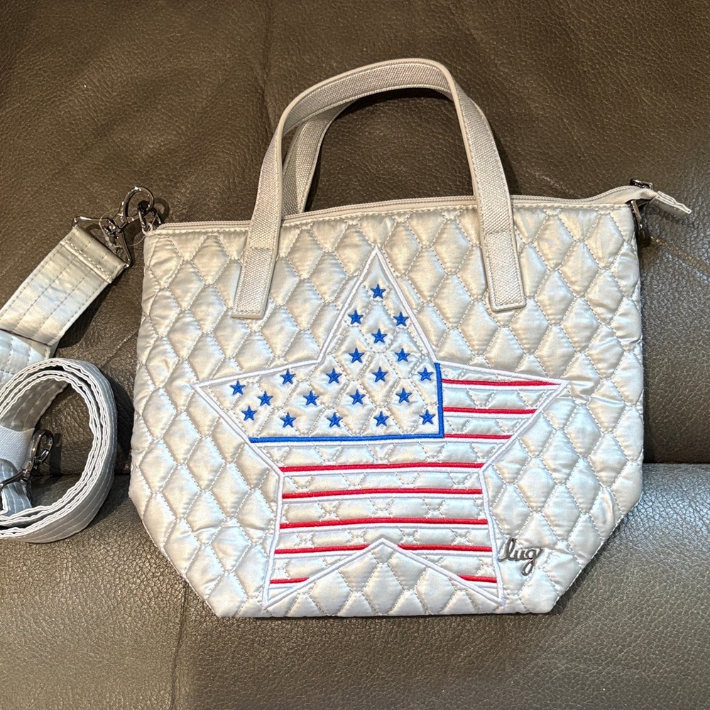Lug Americana star silver patchwork crossbody bag